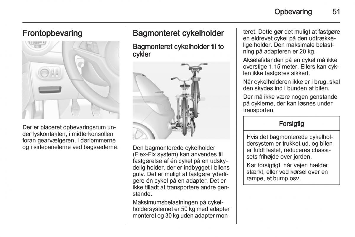 Opel Adam Bilens instruktionsbog / page 53