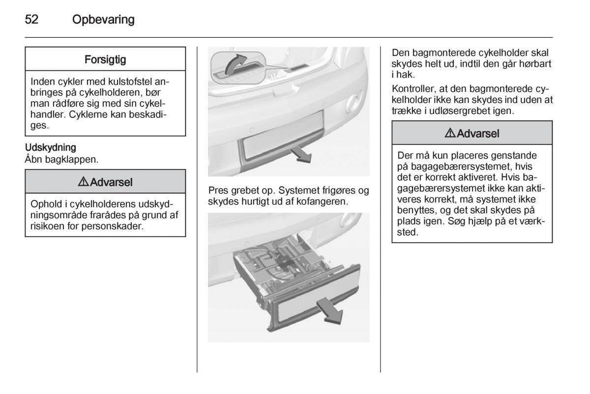 Opel Adam Bilens instruktionsbog / page 54