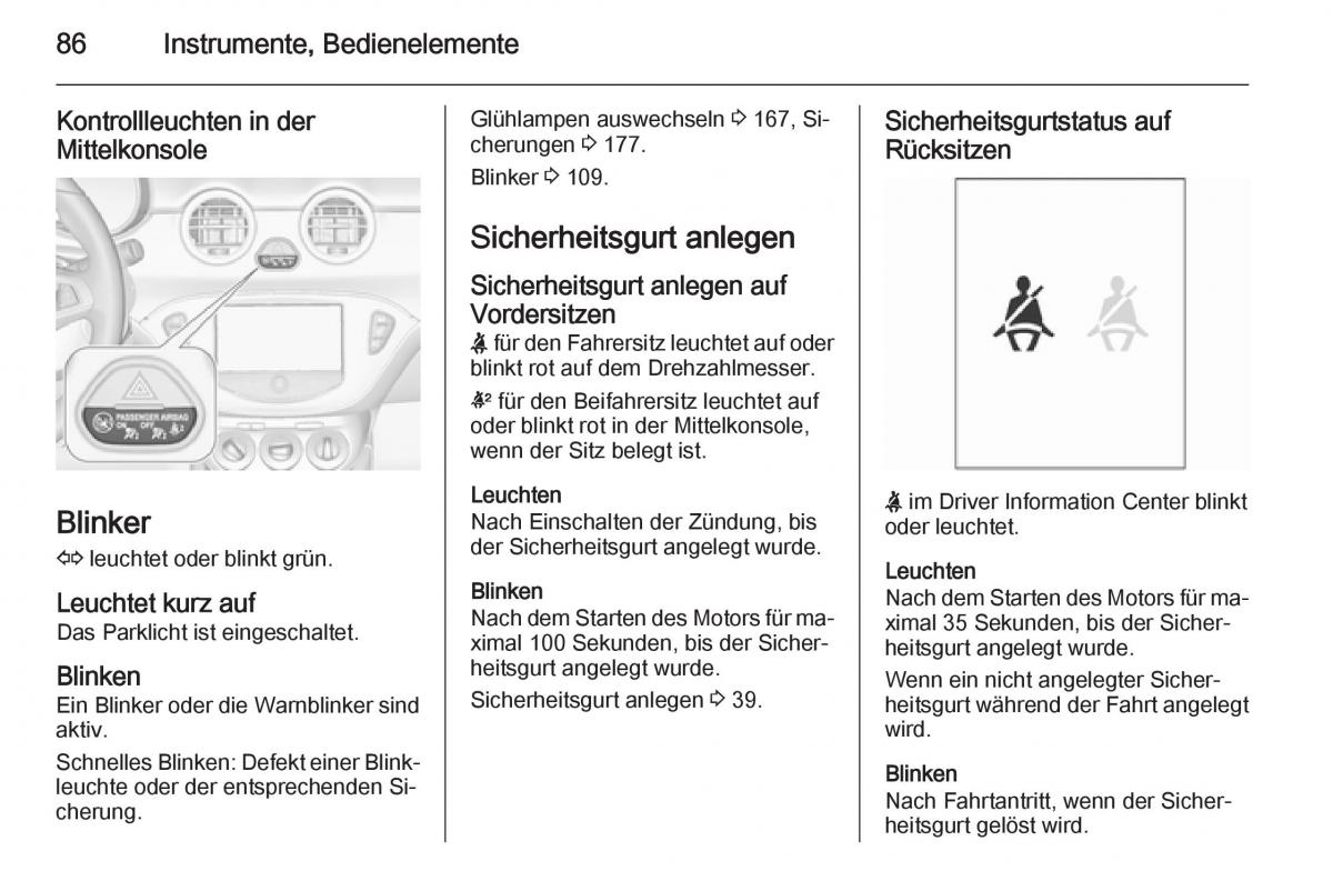 Opel Adam Handbuch / page 88