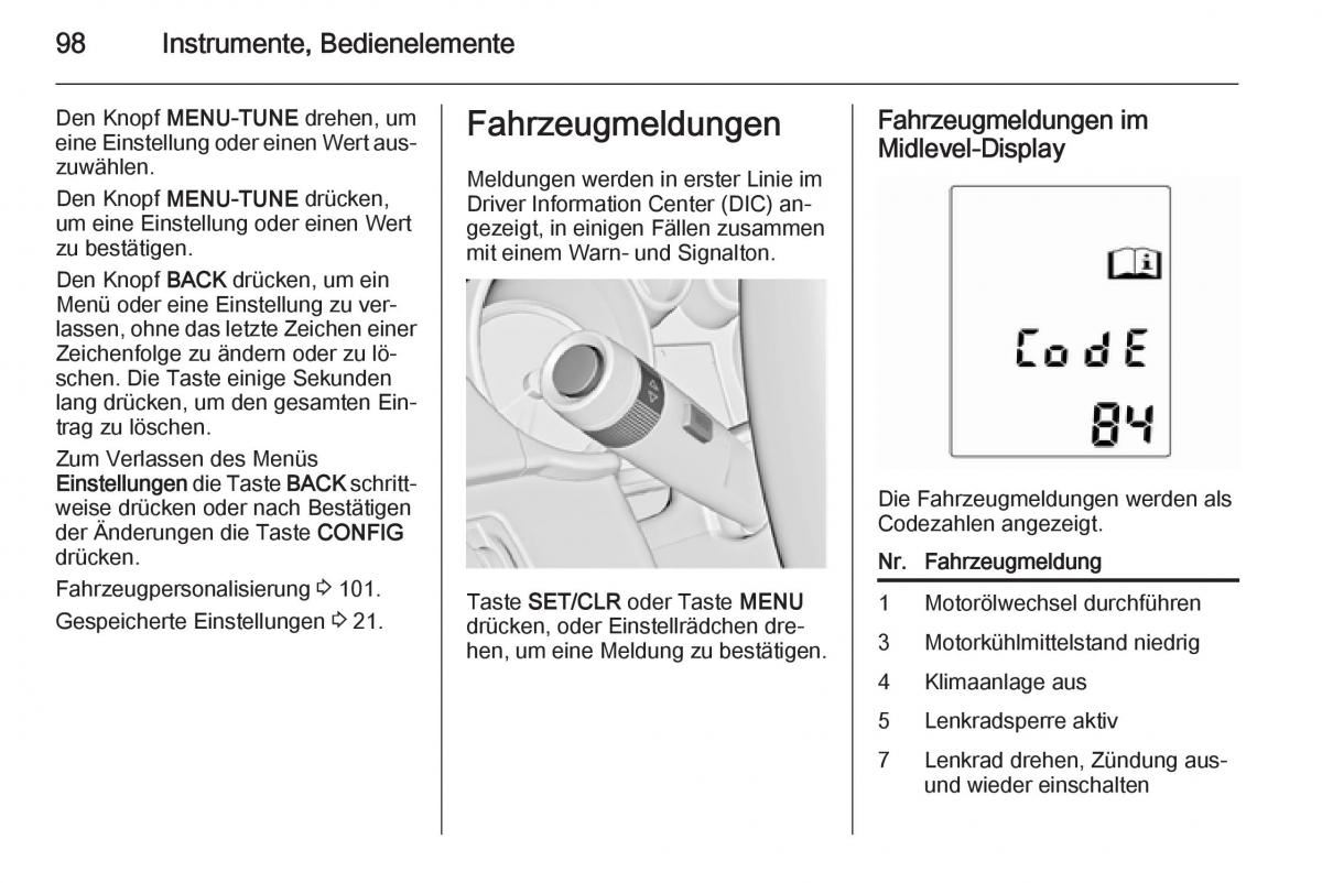 Opel Adam Handbuch / page 100