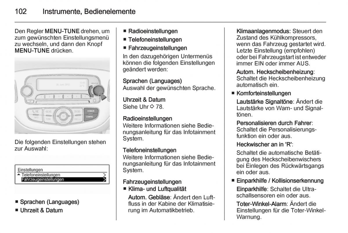 Opel Adam Handbuch / page 104