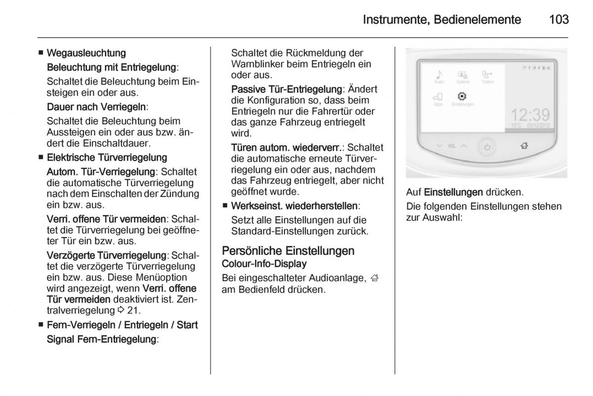 Opel Adam Handbuch / page 105