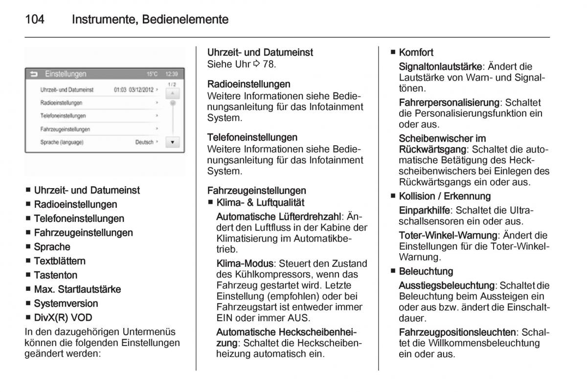 Opel Adam Handbuch / page 106