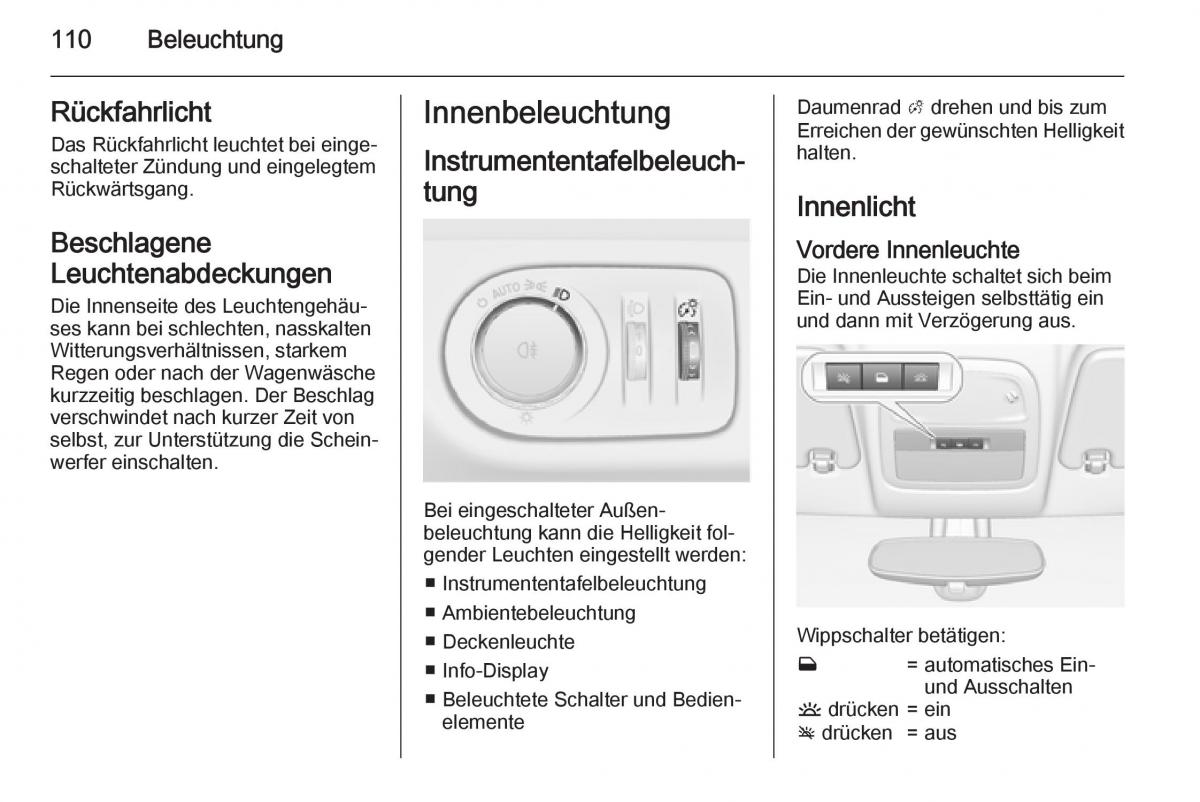 Opel Adam Handbuch / page 112