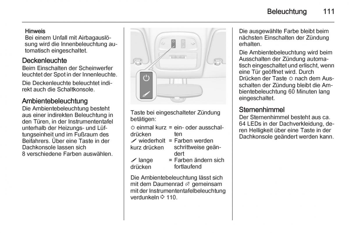 Opel Adam Handbuch / page 113