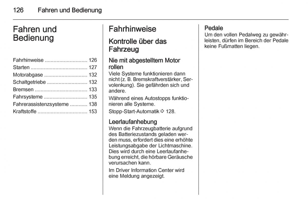 Opel Adam Handbuch / page 128