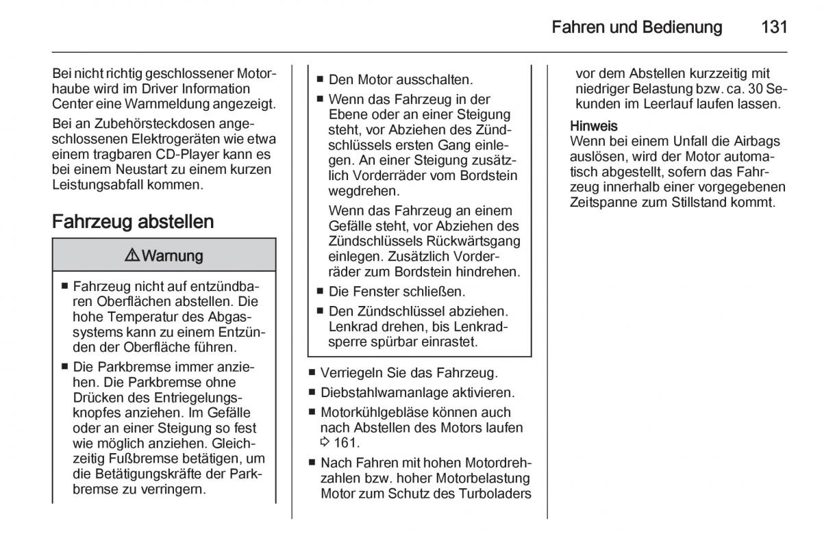 Opel Adam Handbuch / page 133