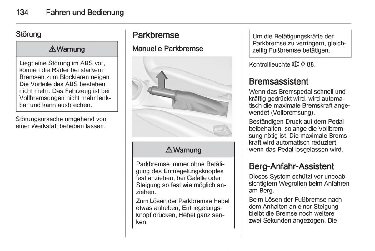 Opel Adam Handbuch / page 136