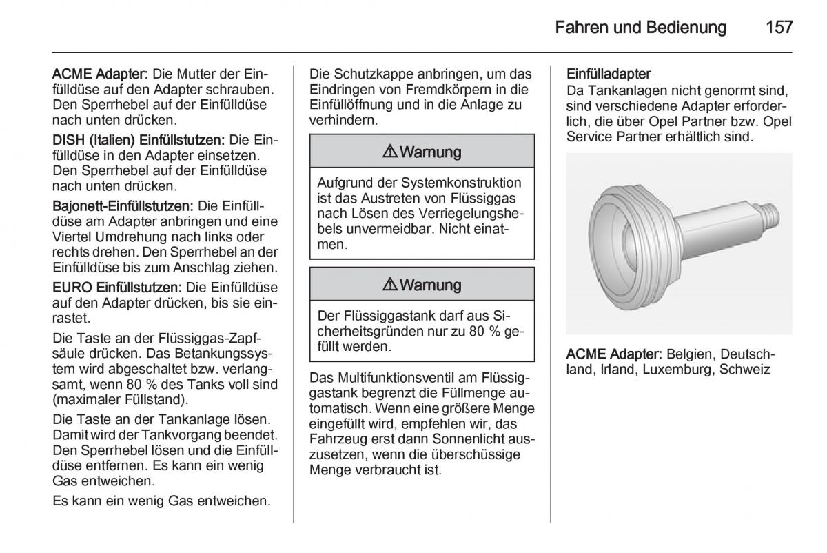 Opel Adam Handbuch / page 159