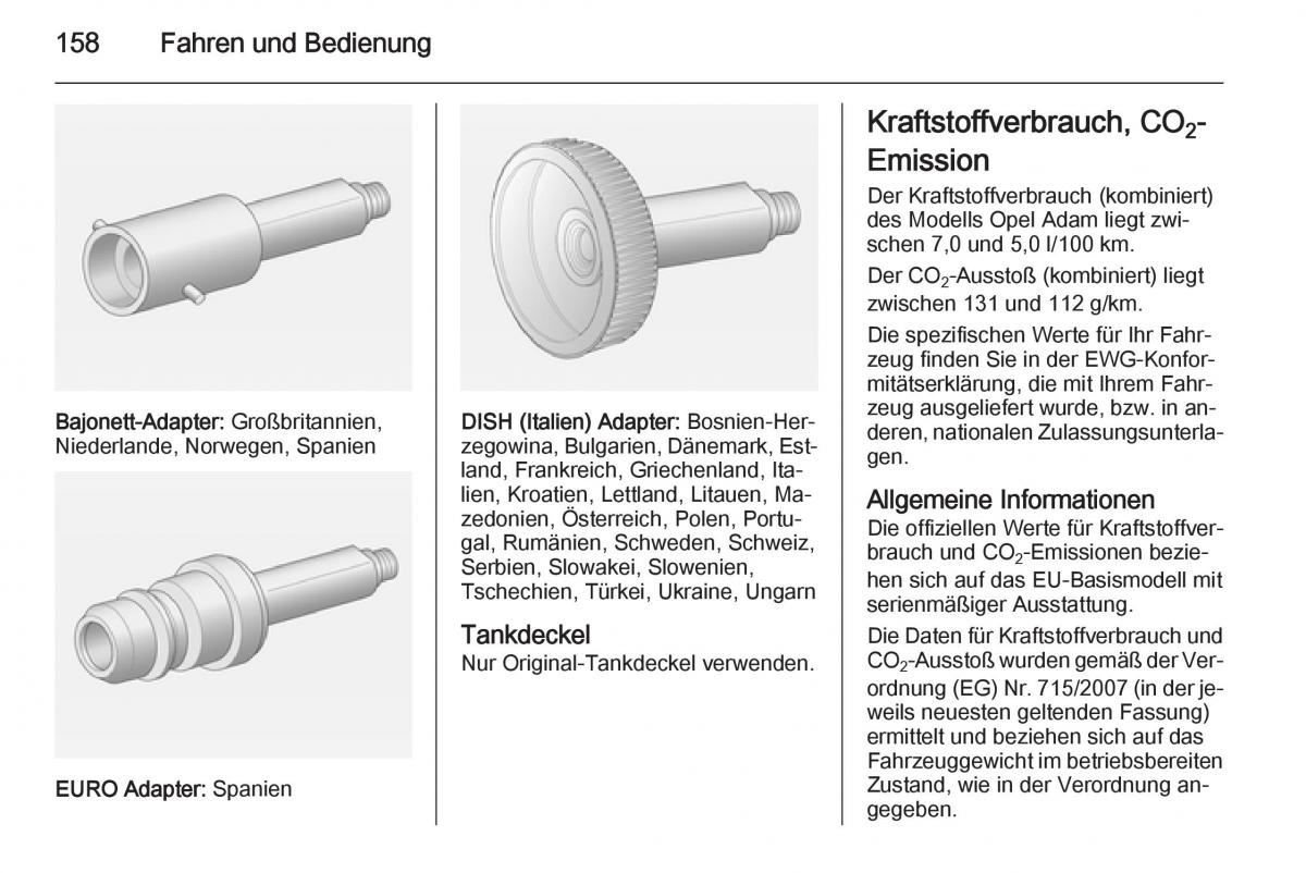 Opel Adam Handbuch / page 160