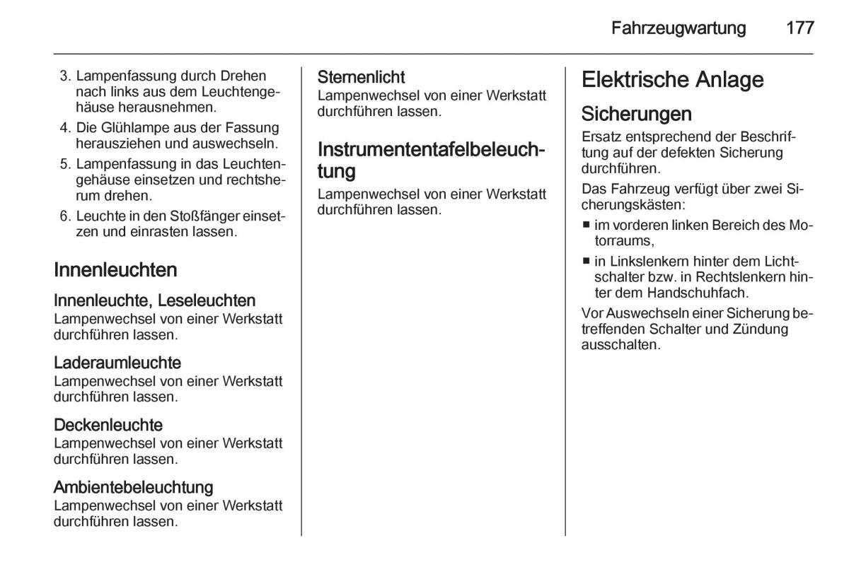 Opel Adam Handbuch / page 179