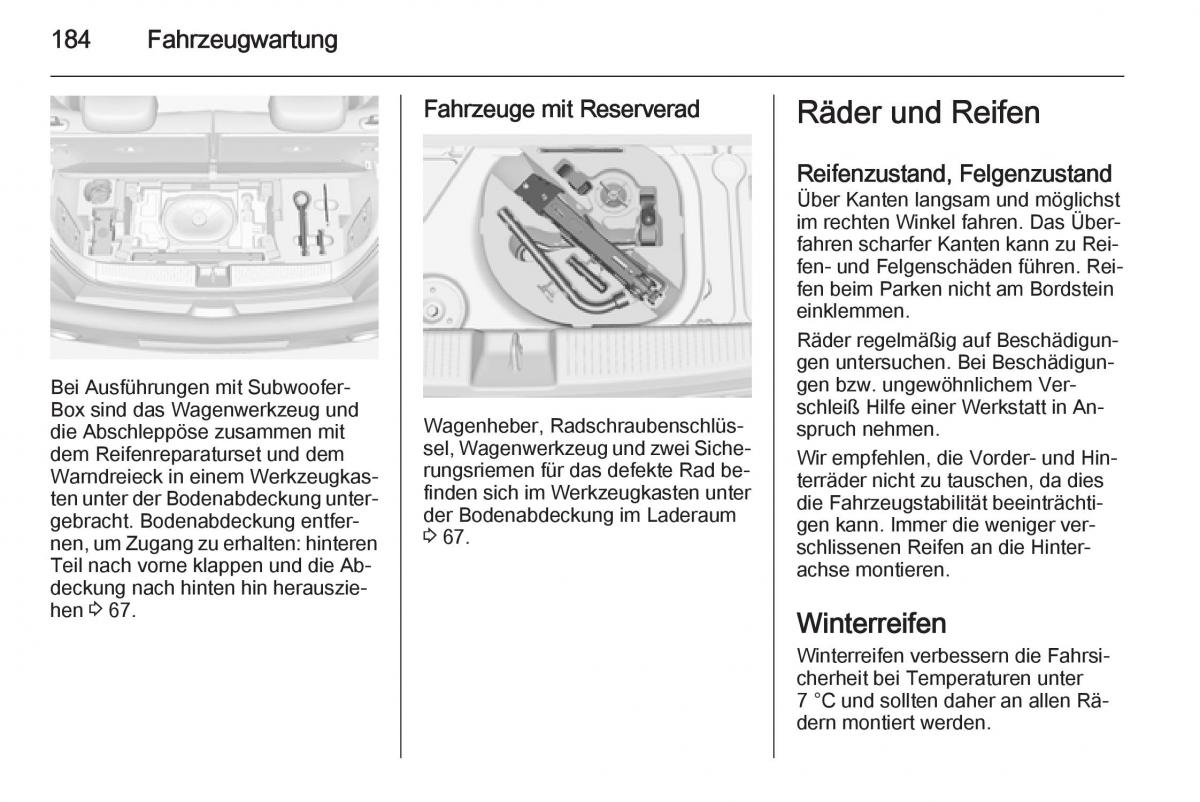 Opel Adam Handbuch / page 186