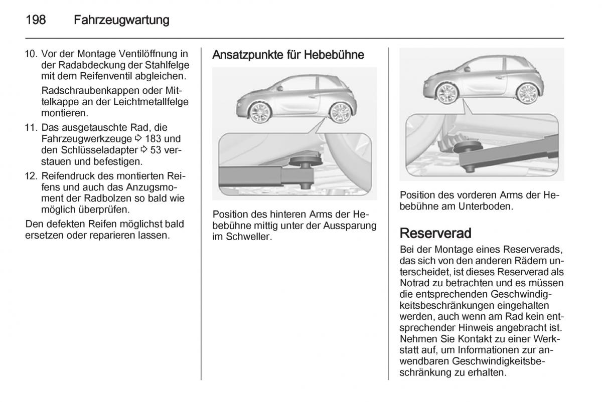 Opel Adam Handbuch / page 200