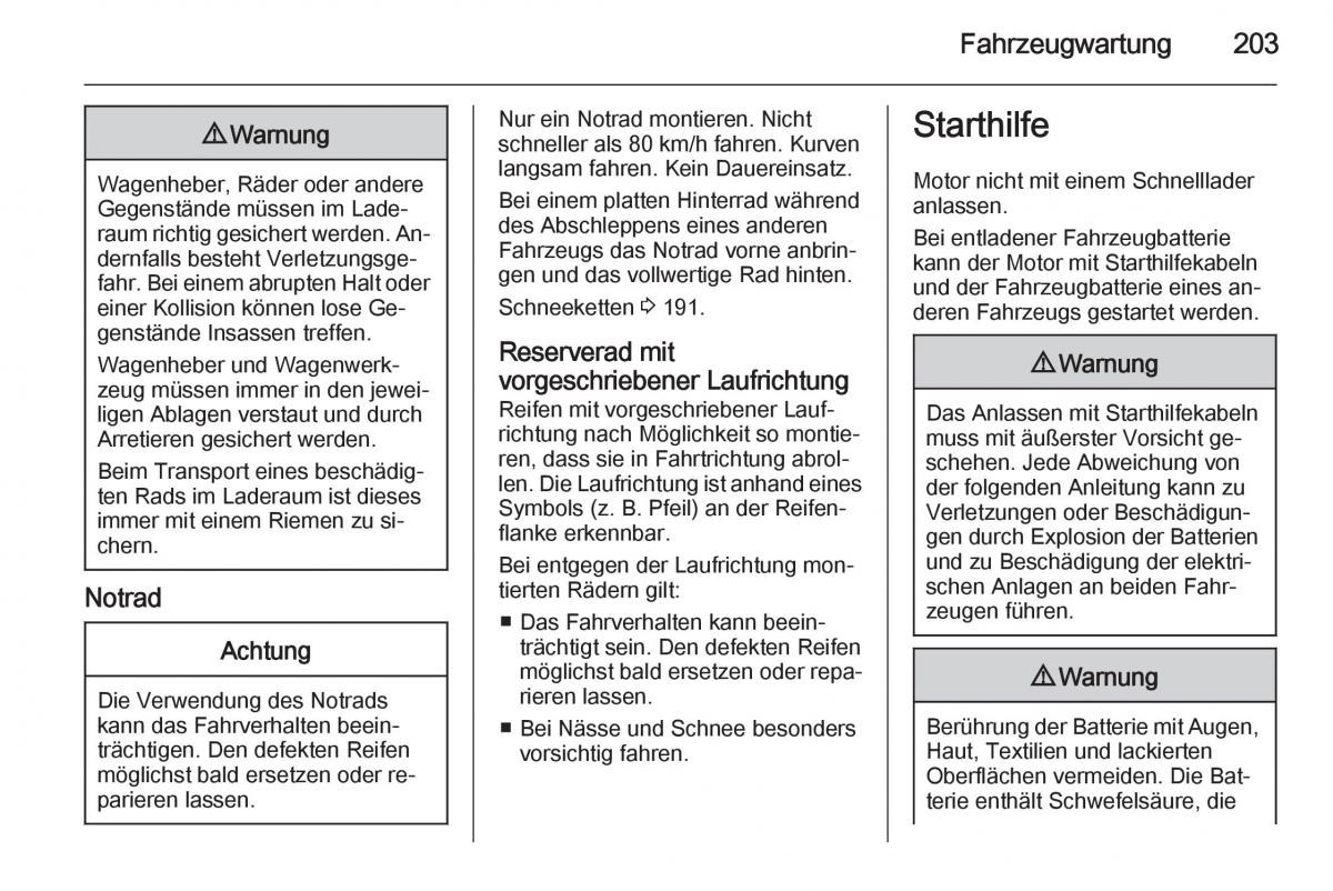 Opel Adam Handbuch / page 205