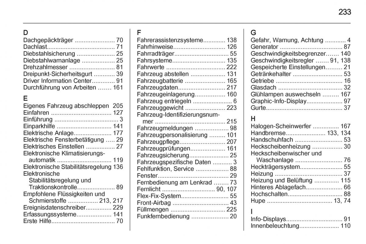 Opel Adam Handbuch / page 235