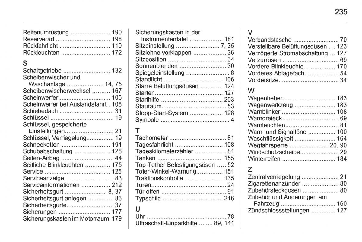 Opel Adam Handbuch / page 237