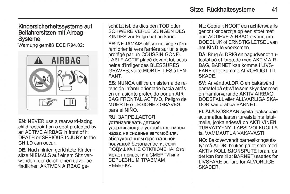 Opel Adam Handbuch / page 43