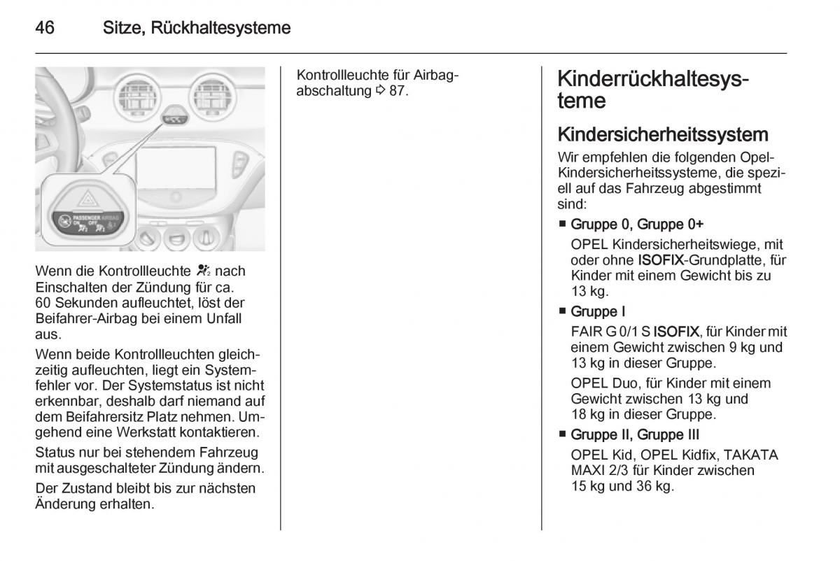 Opel Adam Handbuch / page 48