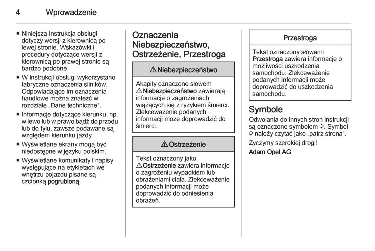 Opel Adam instrukcja obslugi / page 6