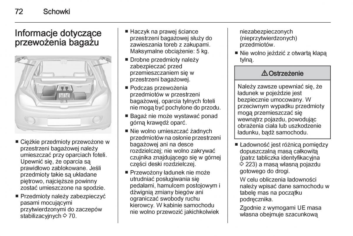 Opel Adam instrukcja obslugi / page 74