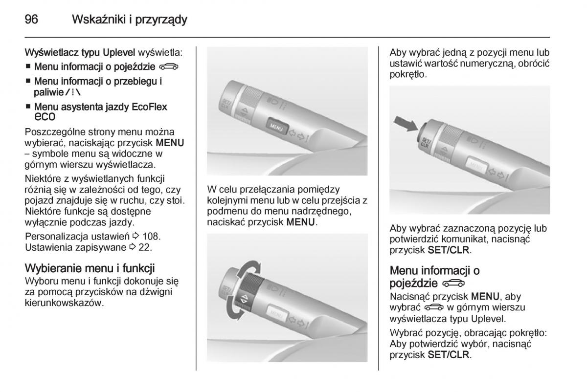 Opel Adam instrukcja obslugi / page 98