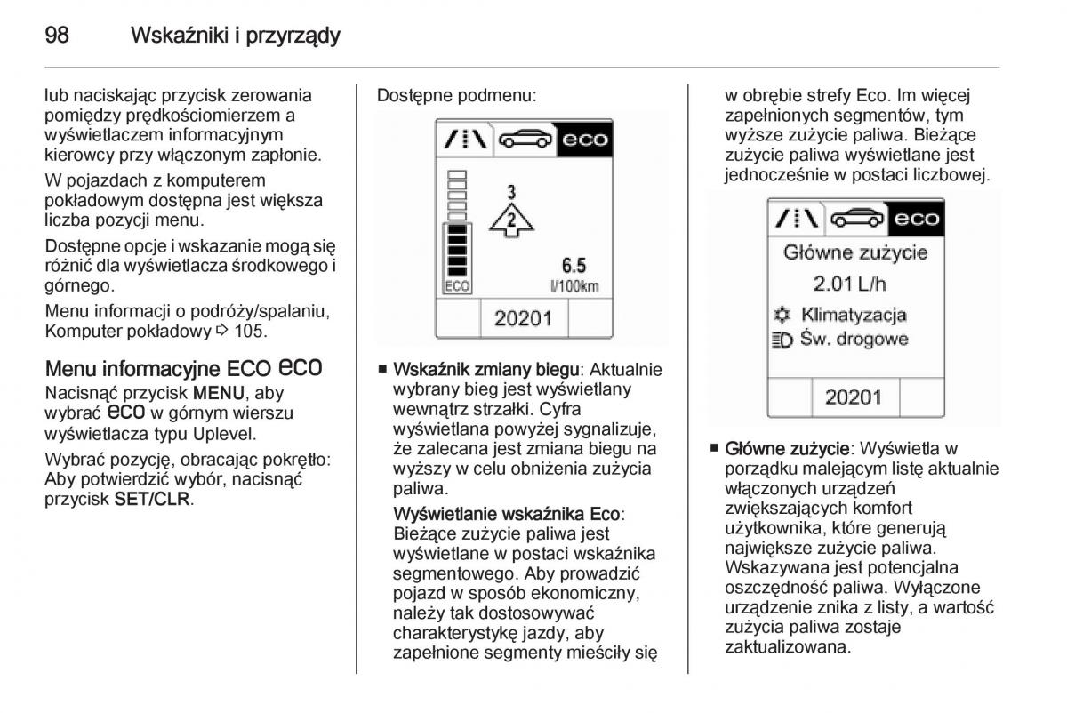 Opel Adam instrukcja obslugi / page 100