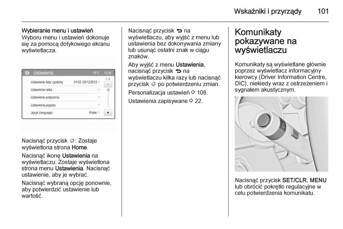 Opel Adam instrukcja obslugi / page 103