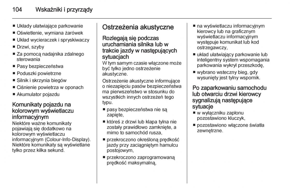 Opel Adam instrukcja obslugi / page 106