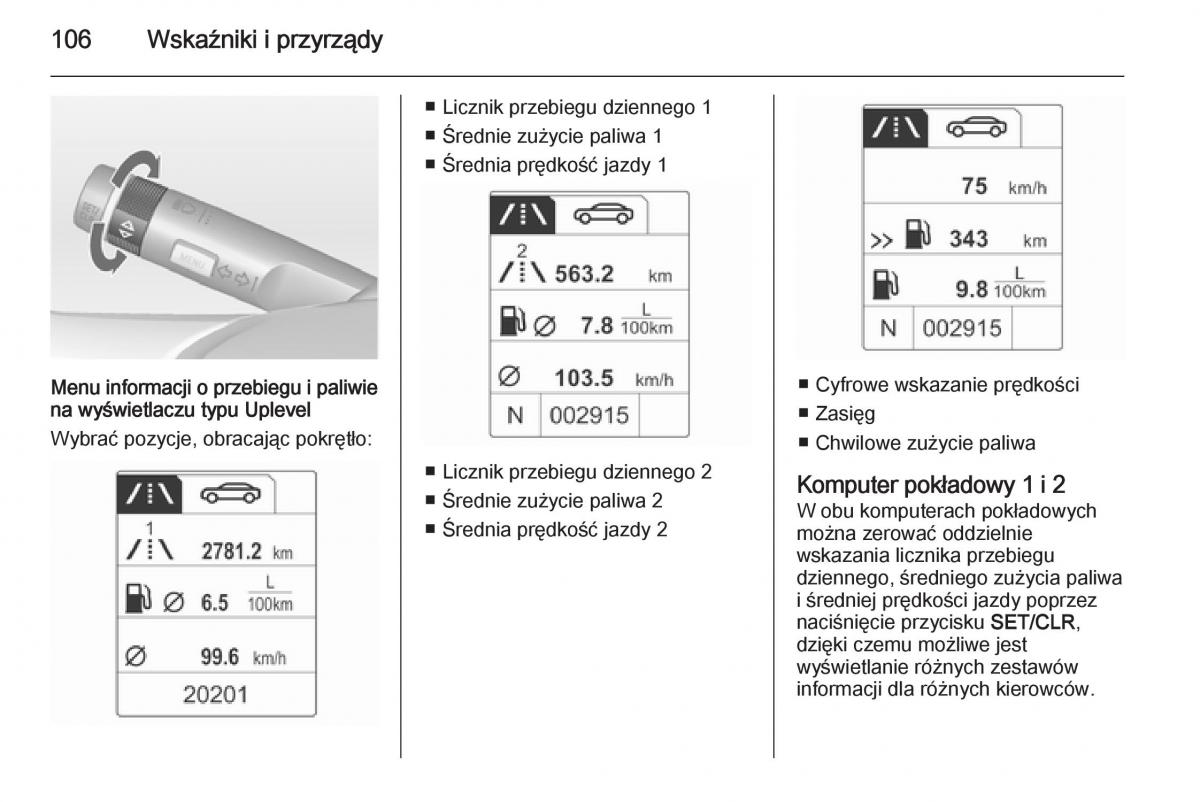 Opel Adam instrukcja obslugi / page 108