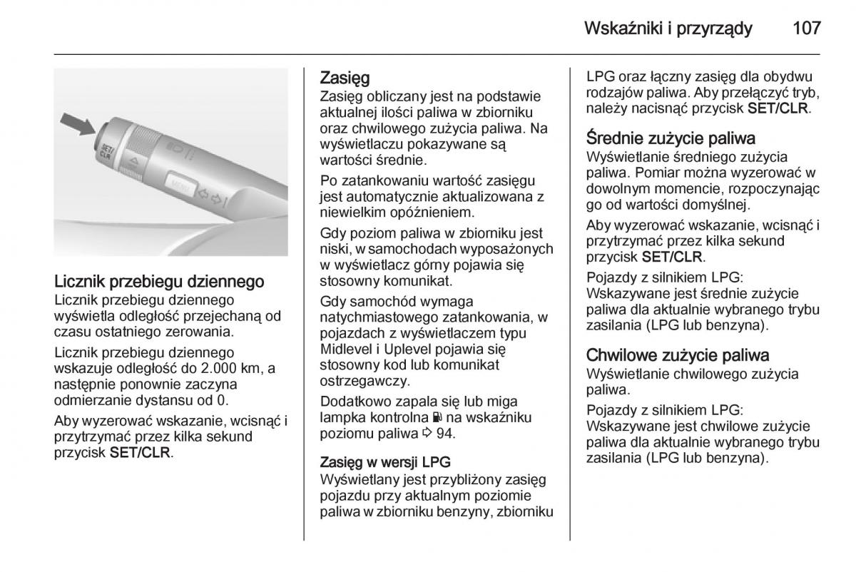 Opel Adam instrukcja obslugi / page 109