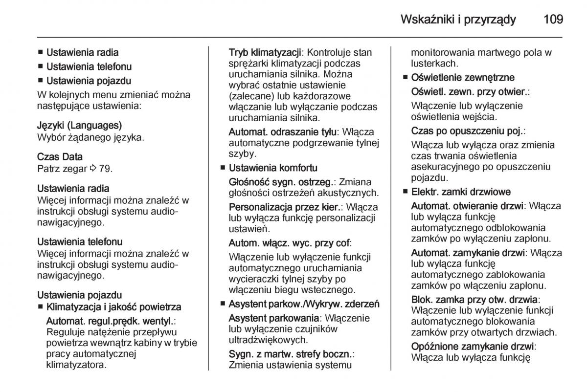 Opel Adam instrukcja obslugi / page 111