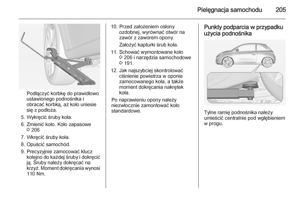 Opel Adam instrukcja obslugi / page 207