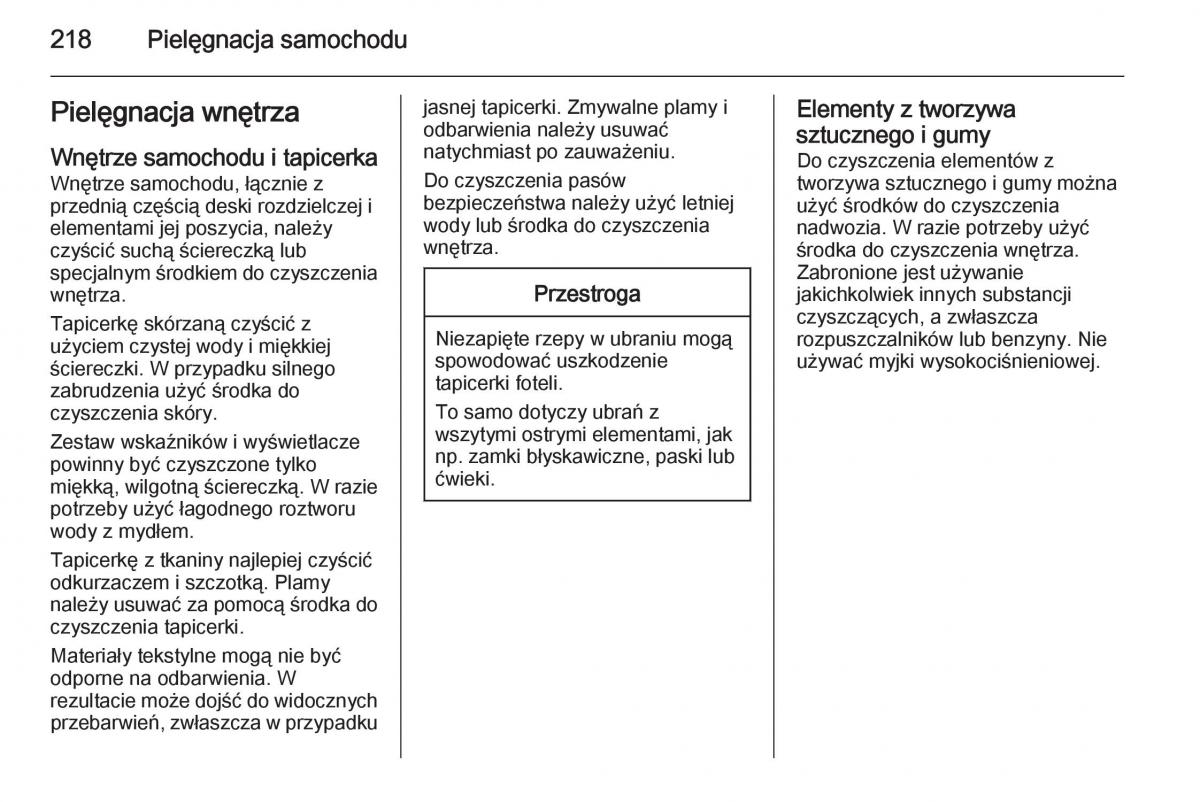 Opel Adam instrukcja obslugi / page 220