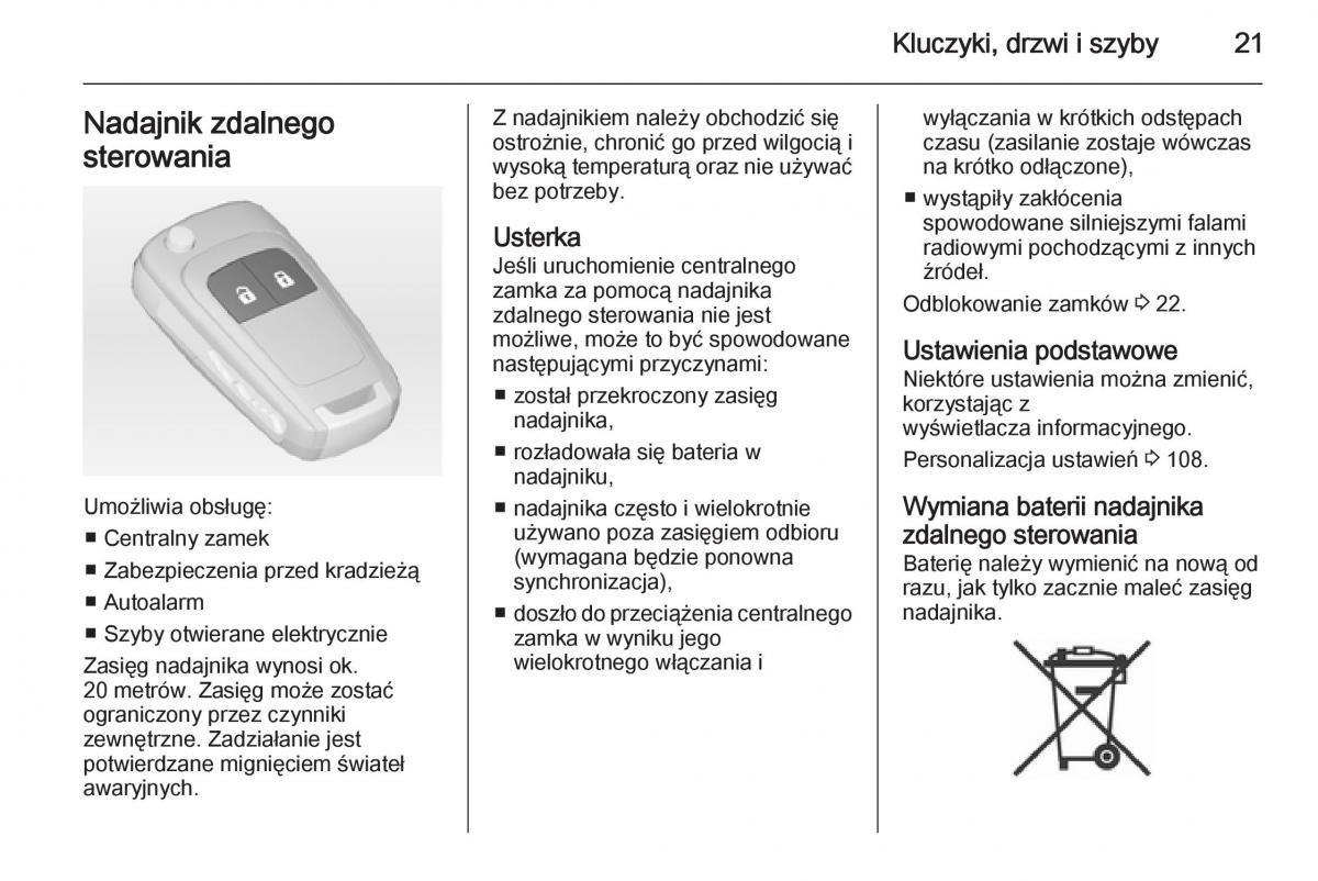 Opel Adam instrukcja obslugi / page 23