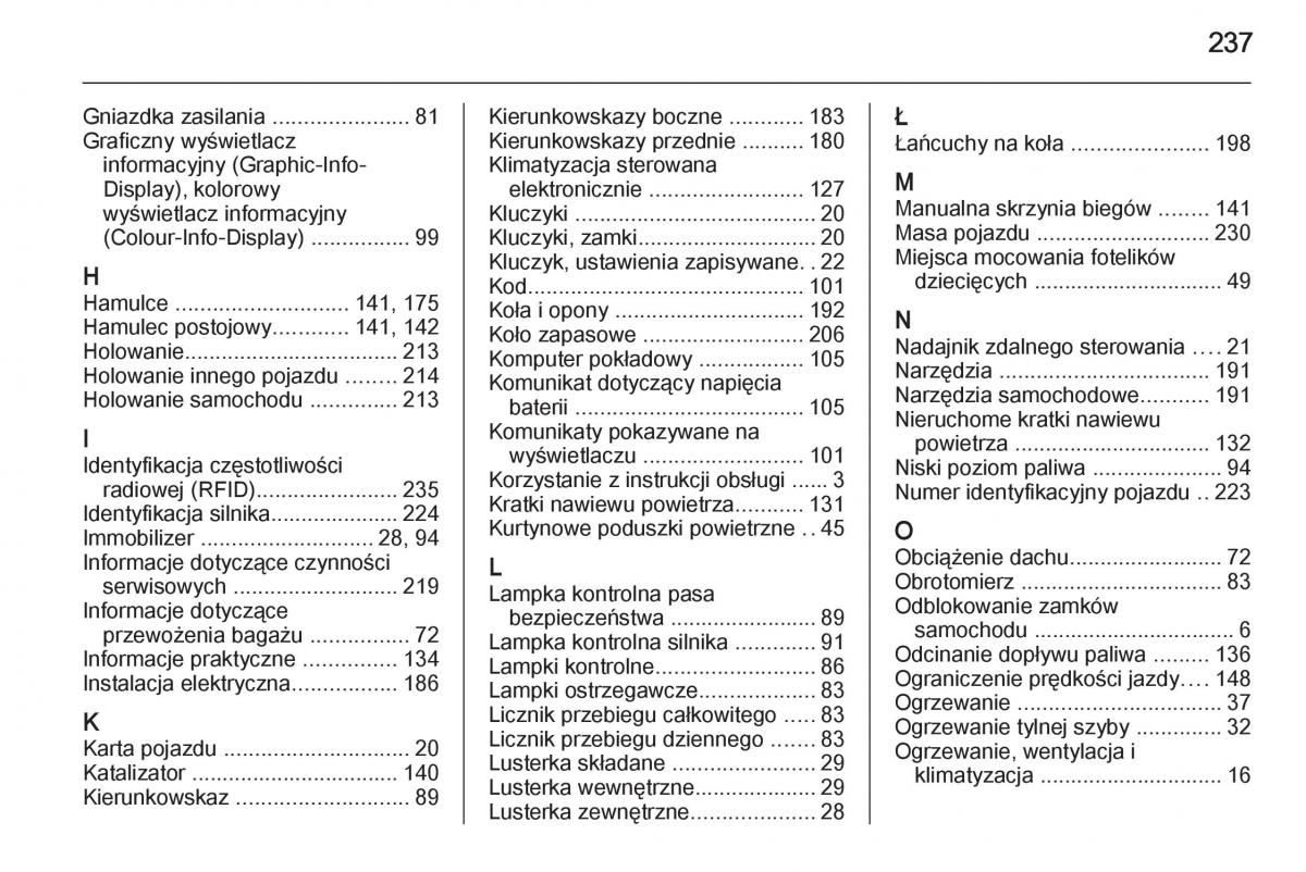 Opel Adam instrukcja obslugi / page 239