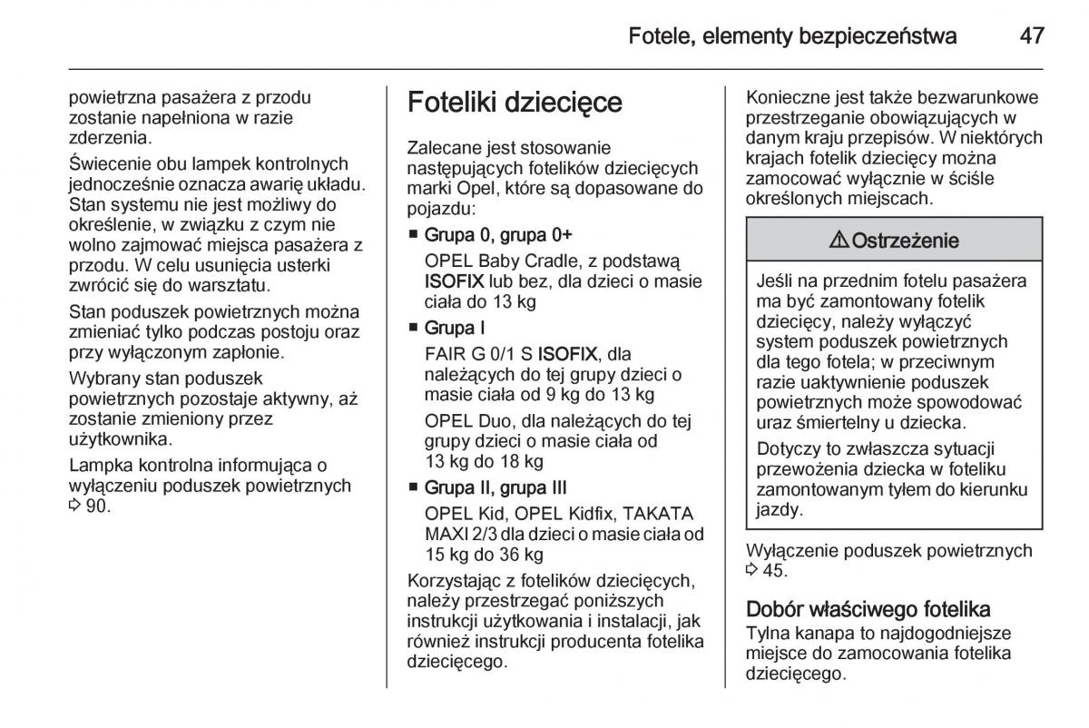 Opel Adam instrukcja obslugi / page 49