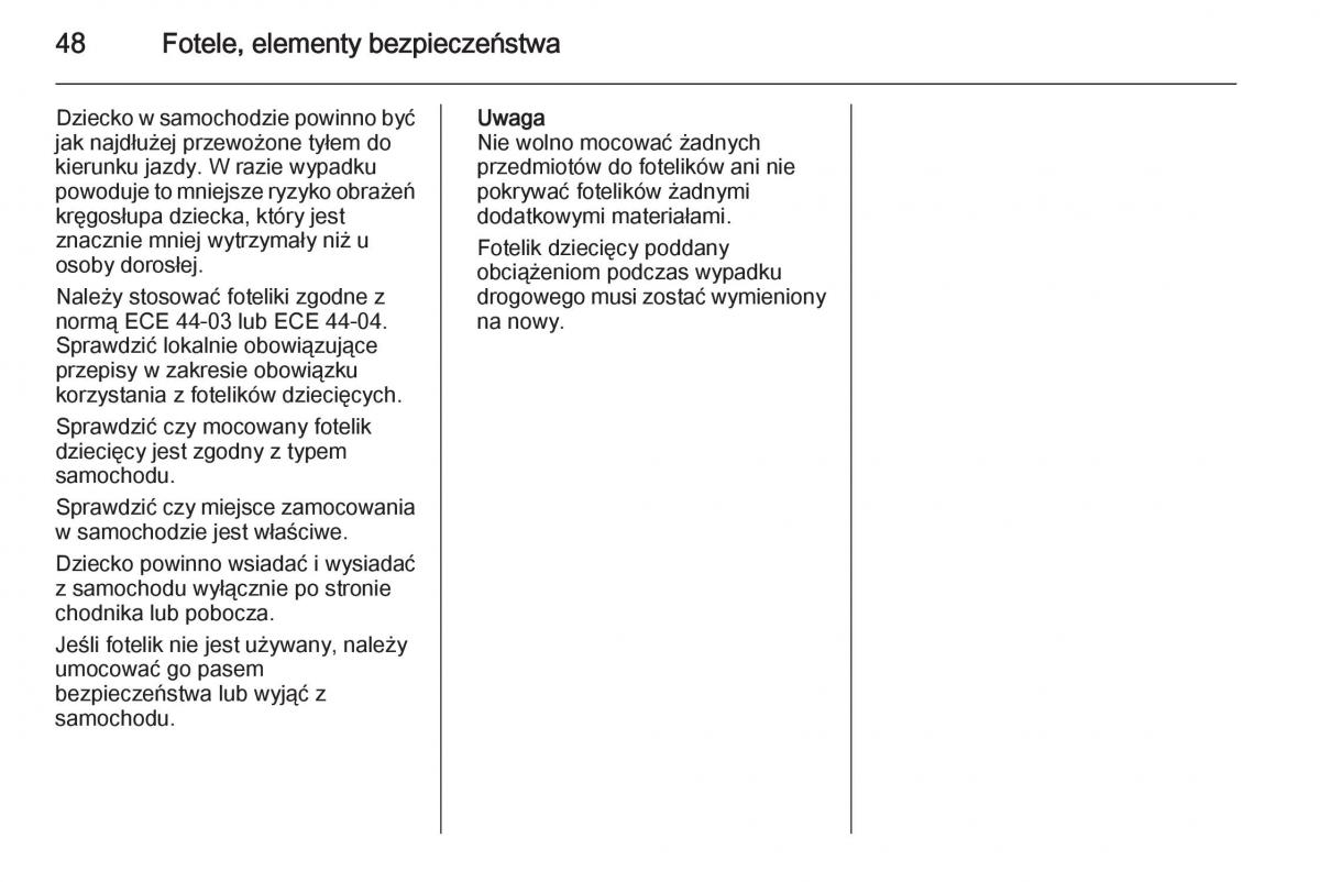 Opel Adam instrukcja obslugi / page 50