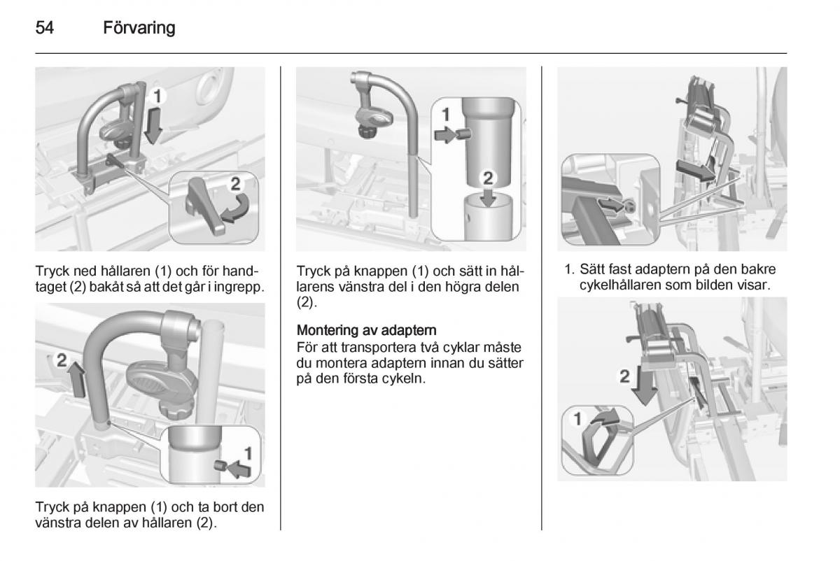 Opel Adam instruktionsbok / page 56