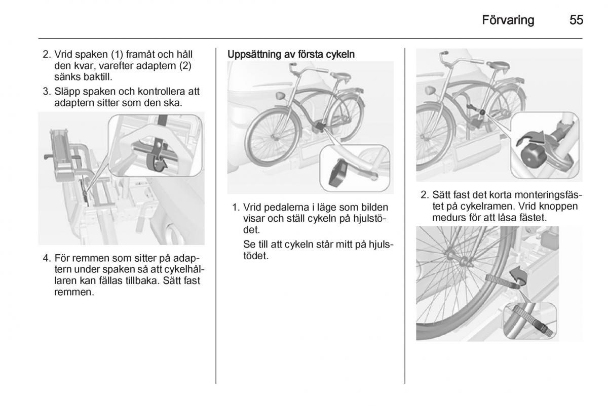 Opel Adam instruktionsbok / page 57