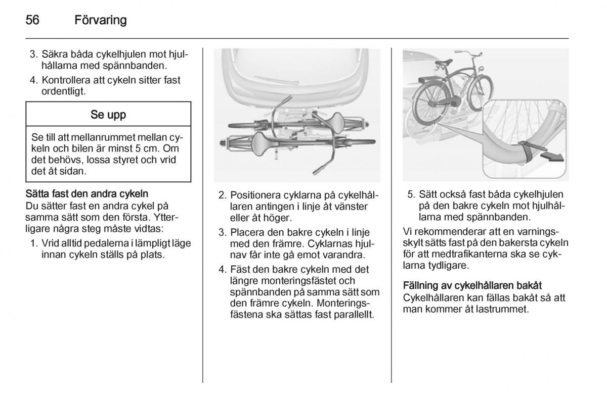 Opel Adam instruktionsbok / page 58