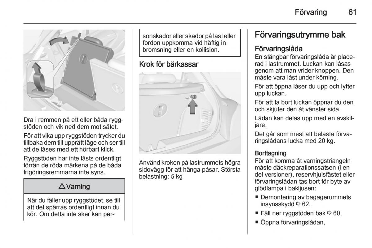 Opel Adam instruktionsbok / page 63