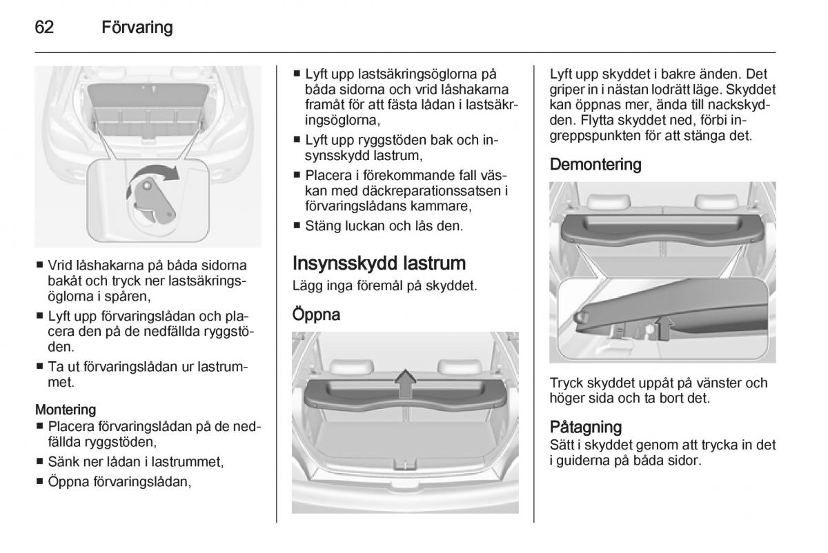 Opel Adam instruktionsbok / page 64