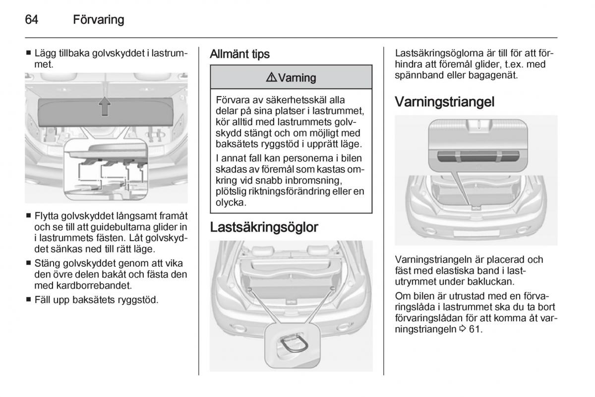 Opel Adam instruktionsbok / page 66