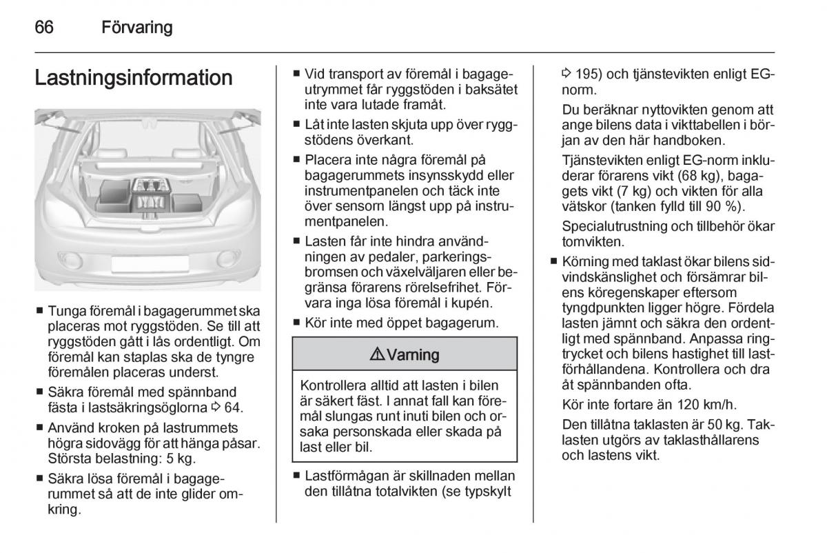 Opel Adam instruktionsbok / page 68