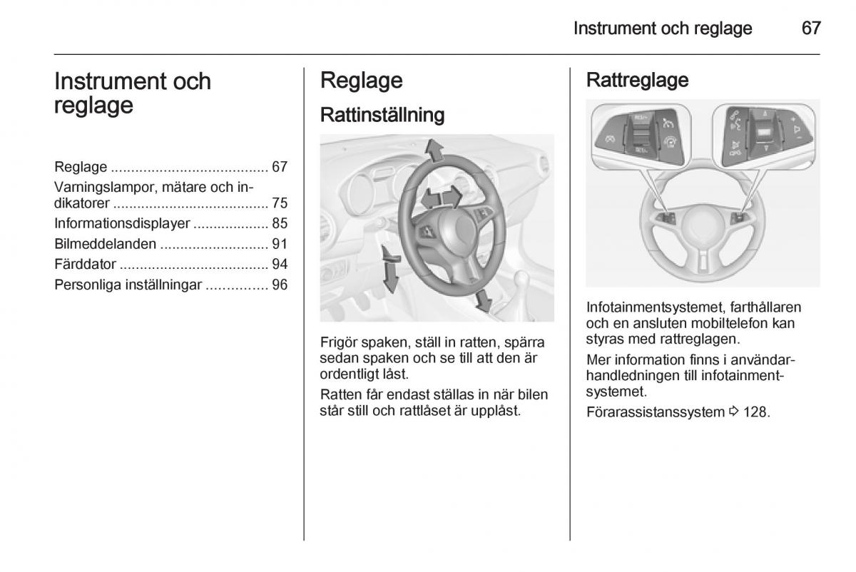 Opel Adam instruktionsbok / page 69