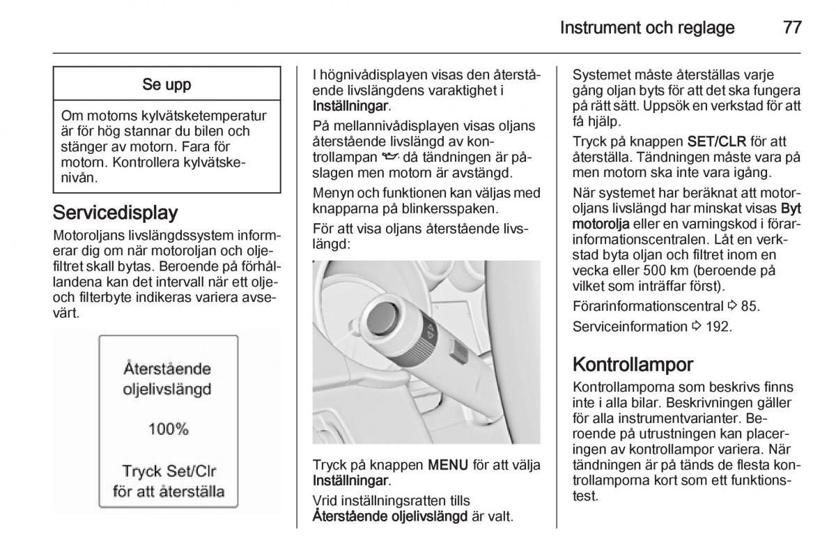 Opel Adam instruktionsbok / page 79