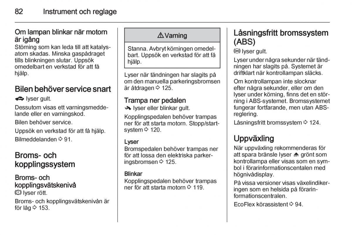 Opel Adam instruktionsbok / page 84