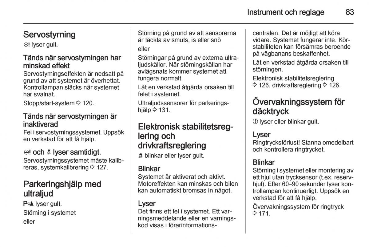 Opel Adam instruktionsbok / page 85