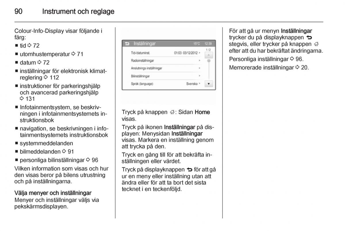 Opel Adam instruktionsbok / page 92