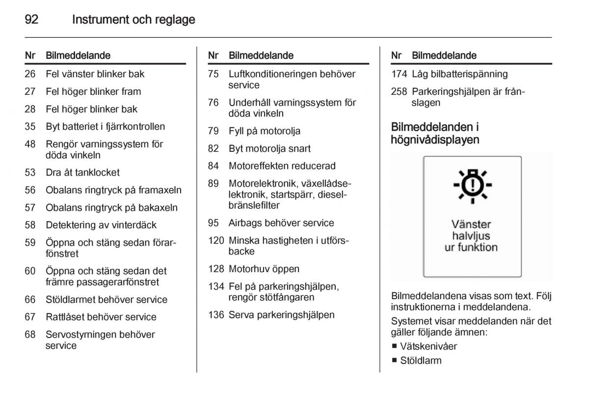 Opel Adam instruktionsbok / page 94